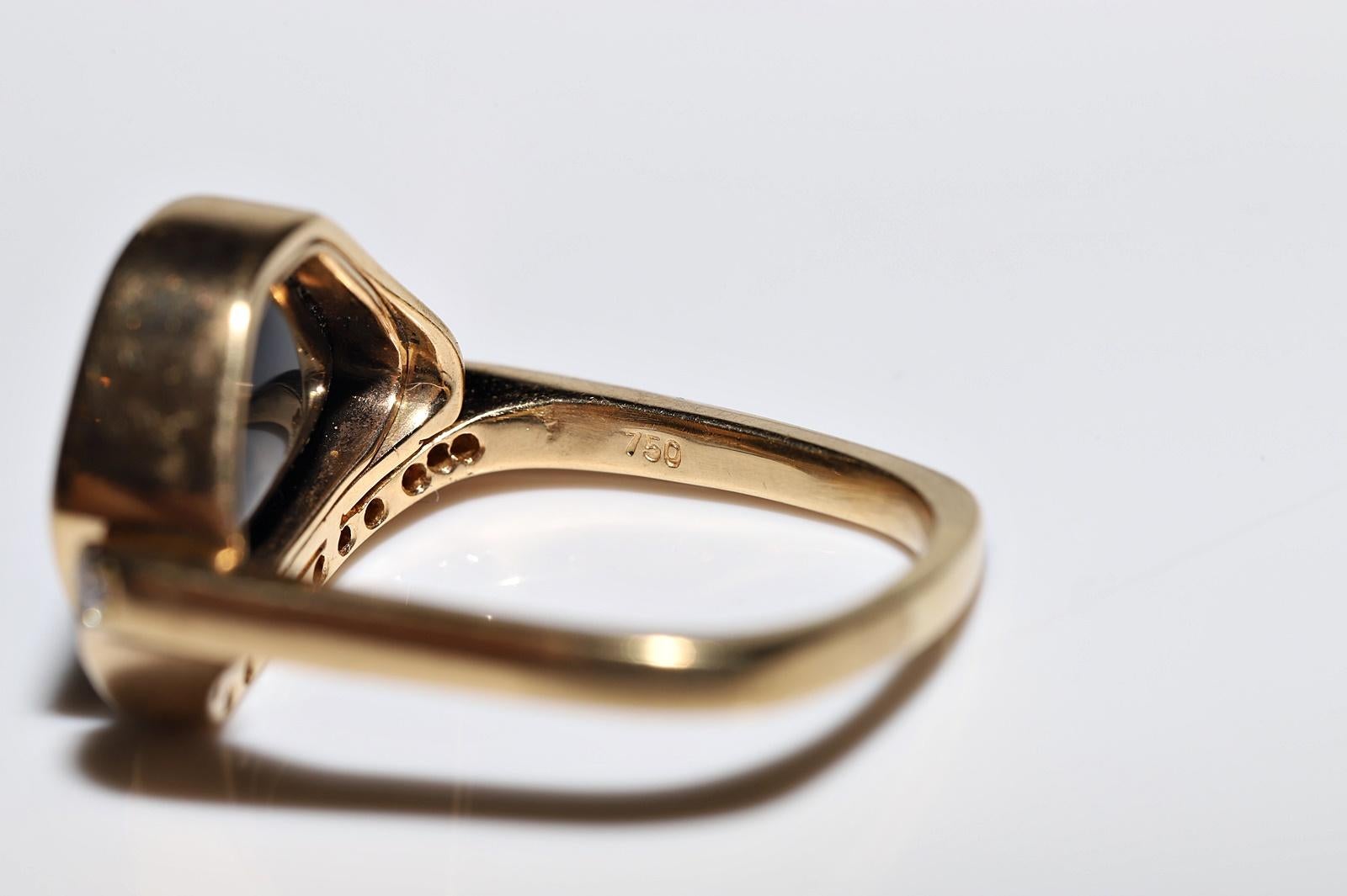Vintage Circa 1990er Jahre 18k Gold Natürlicher Diamant und australischer Opal Dekorierter Ring im Angebot 5
