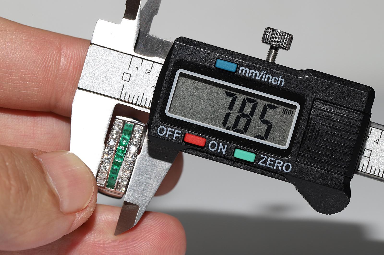 Vintage Circa 1990s 18k Gold Natural Diamond And Baguette Cut Emerald Earring For Sale 5