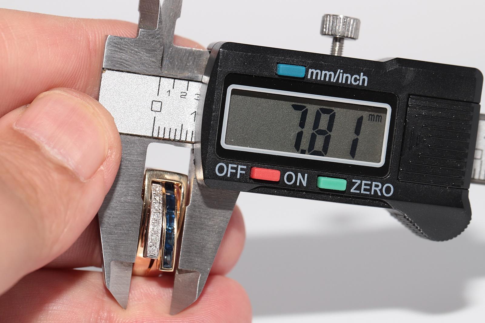 Vintage-Ring aus 18 Karat Gold mit natürlichem Diamanten und Saphiren im Baguetteschliff, ca. 1990er Jahre im Angebot 10