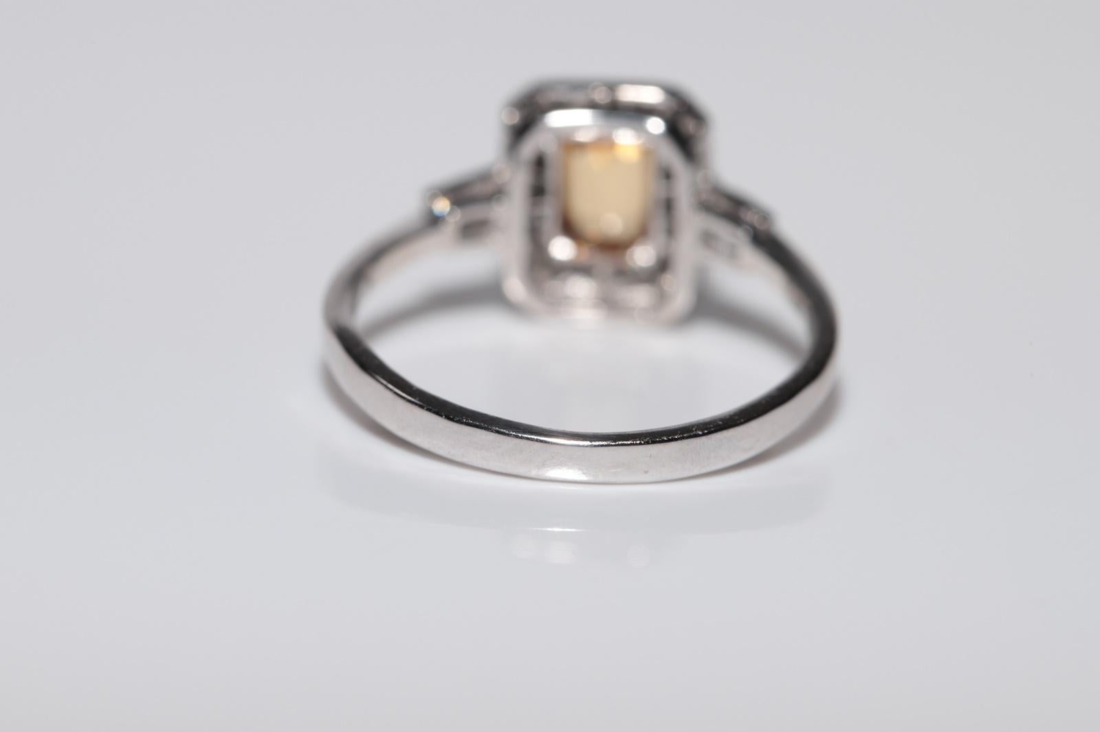 Vintage Circa 1990er Jahre 18k Gold Natürlicher Diamant und Citrin Dekorierter Ring im Angebot 2