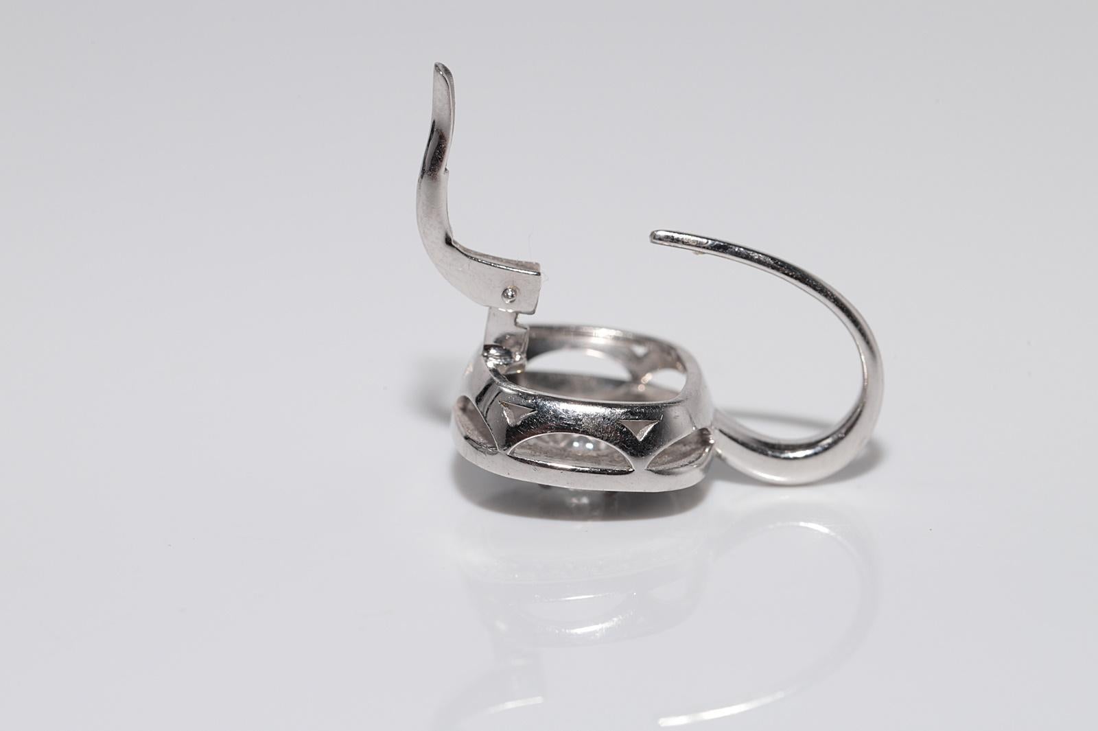 Vintage CIRCA 1990er Jahre 18k Gold natürlichen Diamanten und Emaille dekoriert Ohrring im Angebot 4
