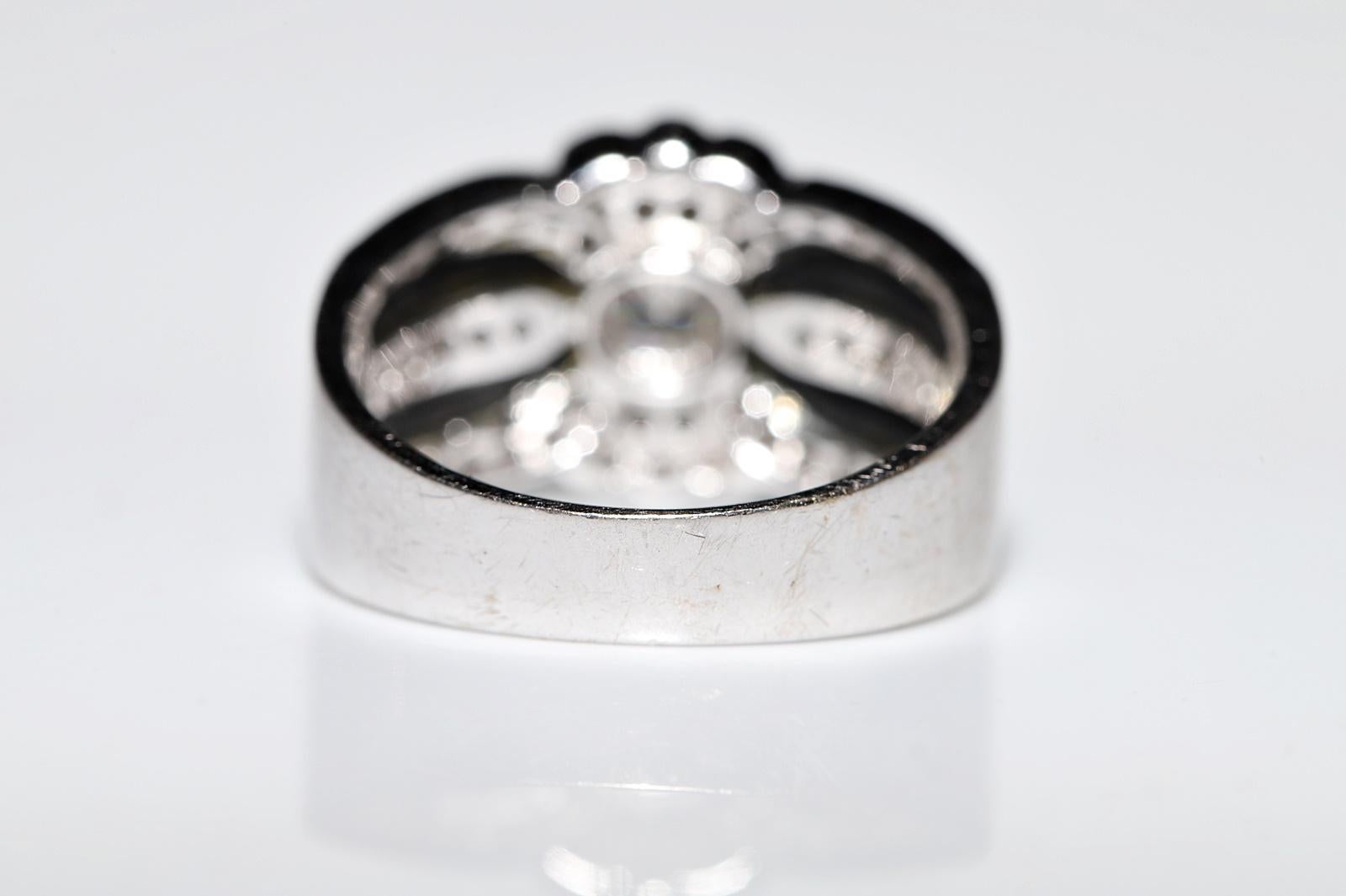 Vintage-Ring aus 18 Karat Gold mit natürlichem Diamant und Emaille, ca. 1990er Jahre  Damen im Angebot