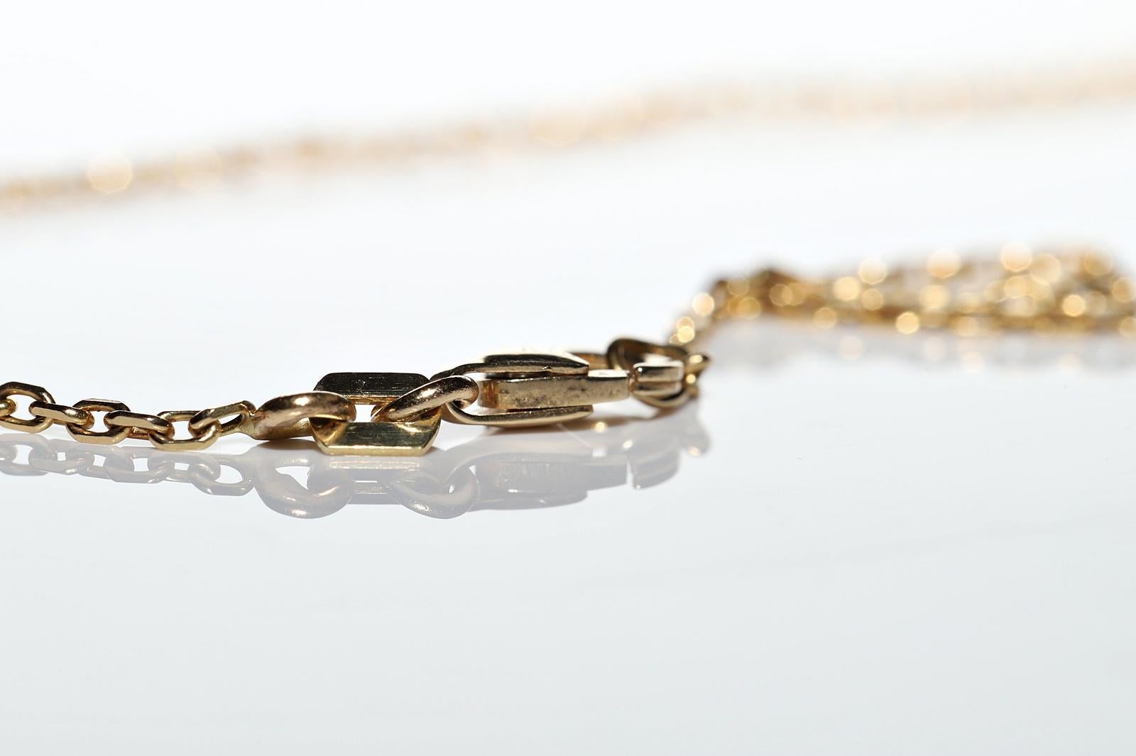 Vintage Circa 1990er Jahre 18k Gold Natürlicher Diamant und Perle Dekorierte Halskette im Angebot 11