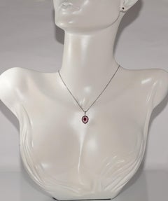 Vintage Circa 1990s 18k Gold Natural Diamond And Ruby Decorated Pendant Necklace