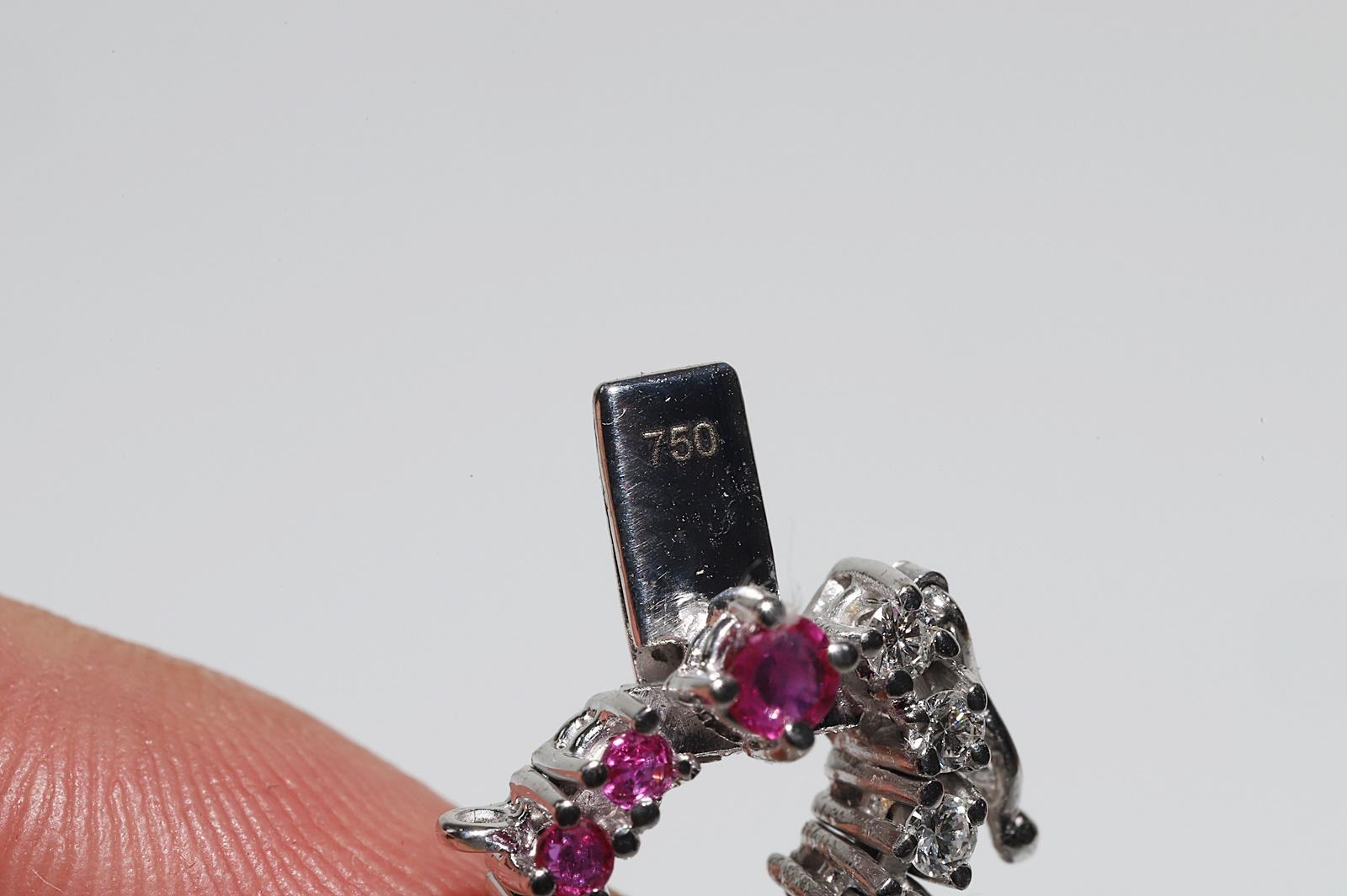 Vintage Circa 1990s 18k Gold Natural Diamond And Ruby Decorated Tennis Bracelet For Sale 10
