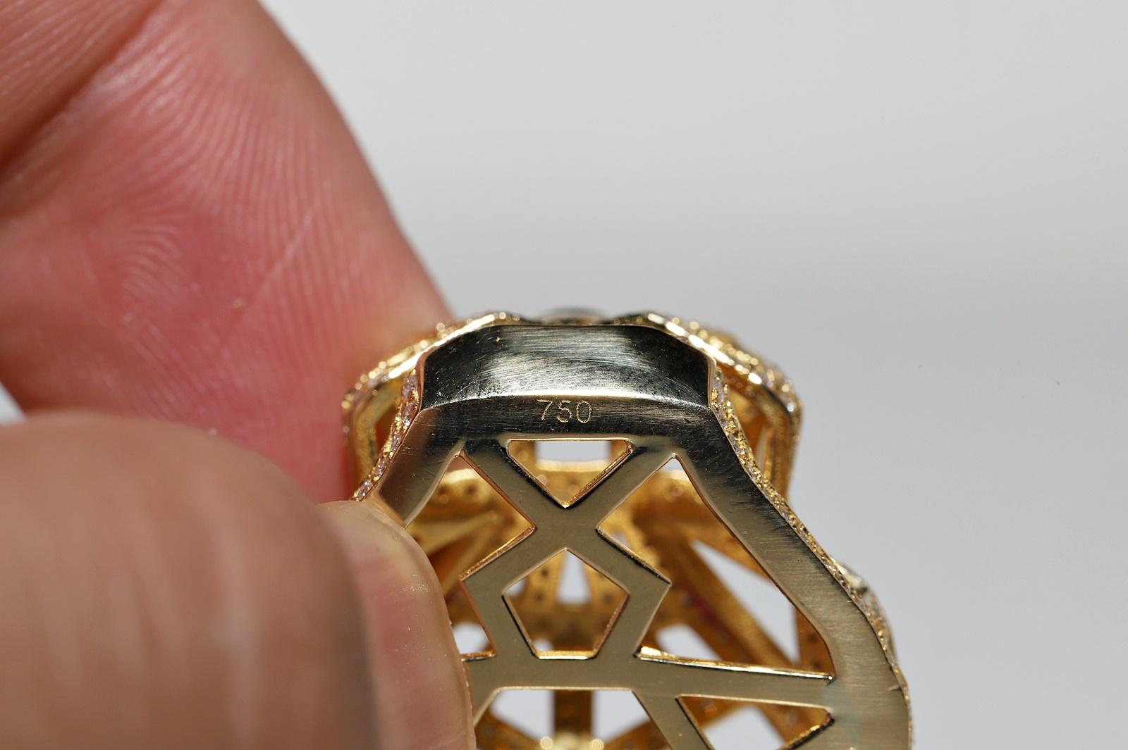 Leopardenkopf-Anhänger aus 18 Karat Gold mit natürlichem Diamant und Rubin, Vintage, ca. 1990er Jahre 8