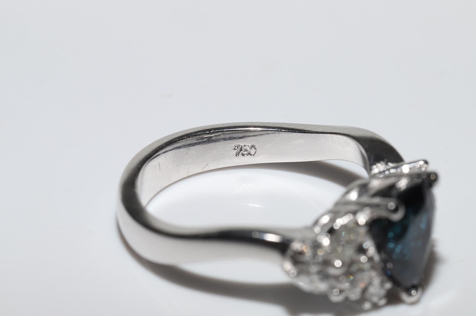 Vintage Circa 1990er Jahre 18k Gold Natürlicher Diamant und Saphir Dekorierter Ring im Angebot 4