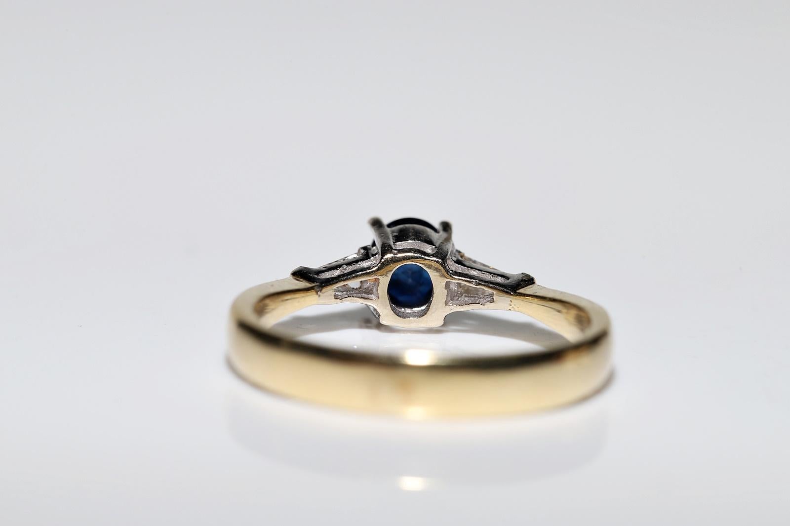 Vintage Circa 1990s 18k Gold Natural Diamond And Sapphire Decorated Ring  For Sale 9