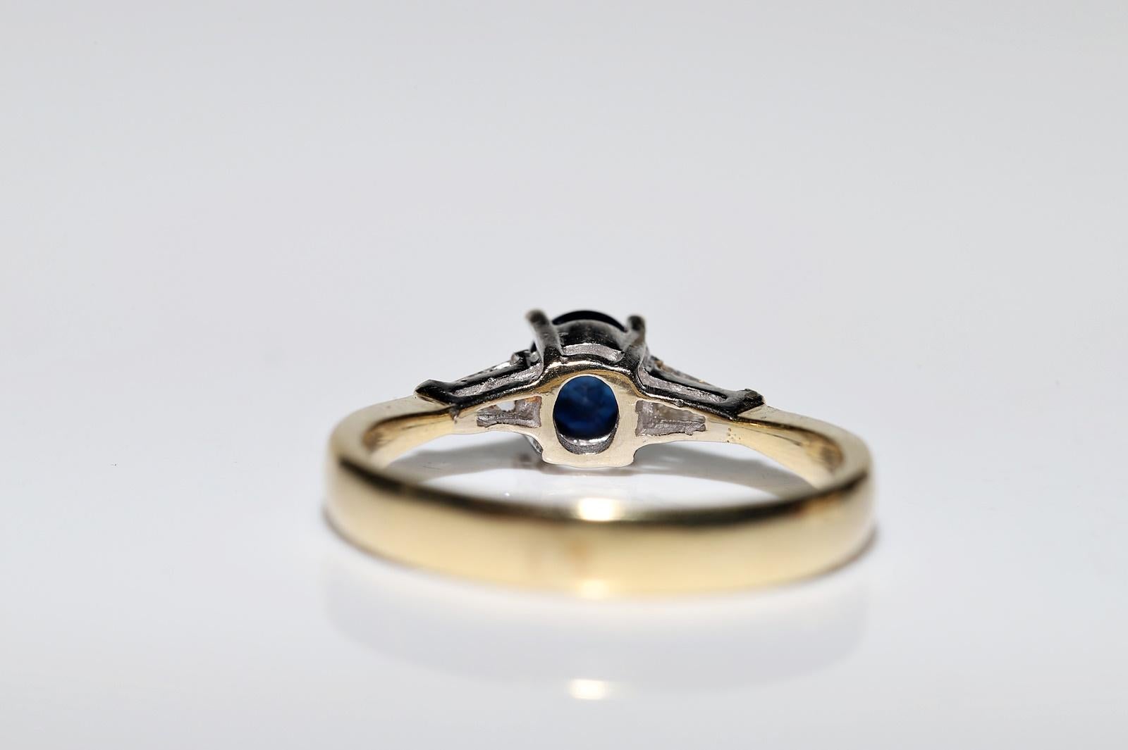 Vintage Circa 1990er Jahre 18k Gold Natürlicher Diamant und Saphir Dekorierter Ring im Angebot 9