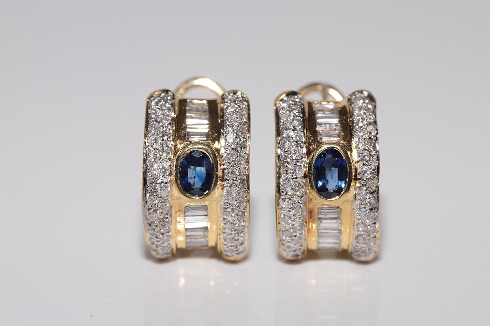 In very good condition.
Total weight is 10.3 grams.
Totally is diamond 2 ct.
The diamond is has G-H color and s1-s2 clarity.
Totally is sapphire 0.85 ct.
Please contact for any questions.