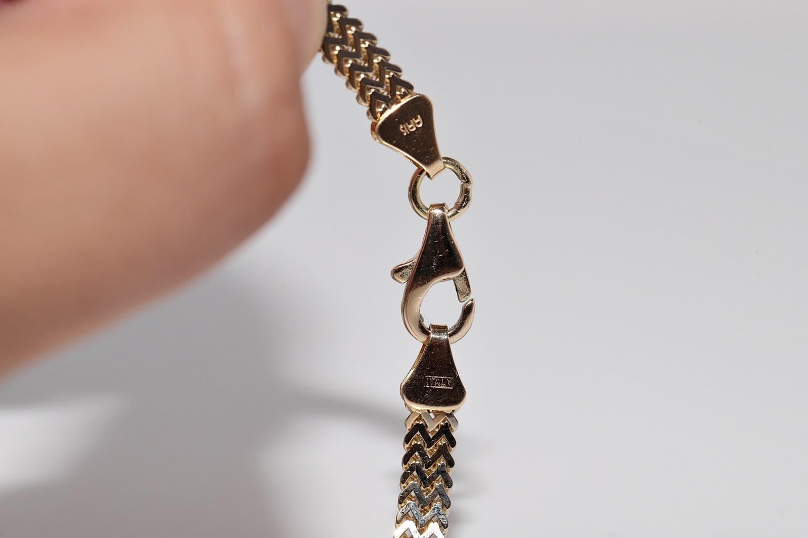 Collar Colgante Vintage Circa 1990s Oro 18k Diamante Natural Y Zafiro en venta 6