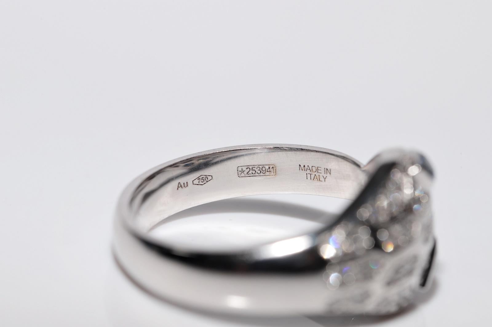 Vintage Circa 1990s 18k Gold Natural Diamond And Sapphire Snake Ring For Sale 12