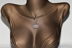 Halskette mit Anhänger im Bag-Stil, Vintage, ca. 1990er Jahre, 18 Karat Gold, natürlicher Diamant