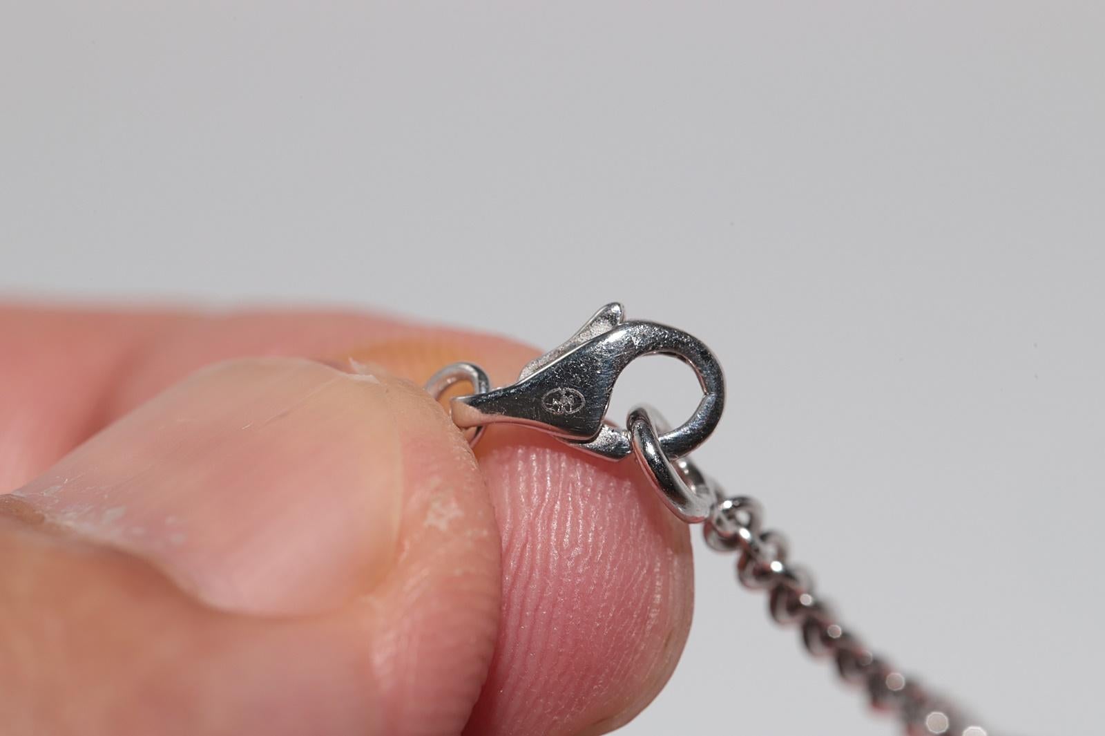 Vintage Circa 1990 Collier pendentif en or 18k avec diamant naturel Ball Design/One en vente 6