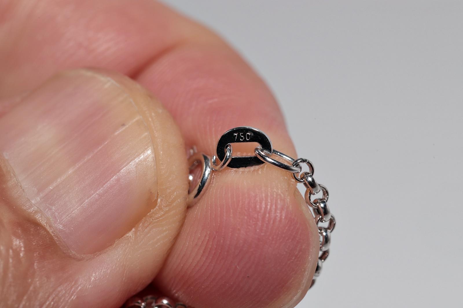 Vintage CIRCA 1990s 18k Gold Natürlicher Diamant Kreis Design Anhänger  Halskette im Angebot 8