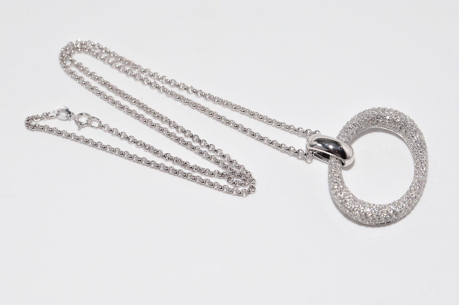 Vintage CIRCA 1990s 18k Gold Natürlicher Diamant Kreis Design Anhänger  Halskette im Angebot 10