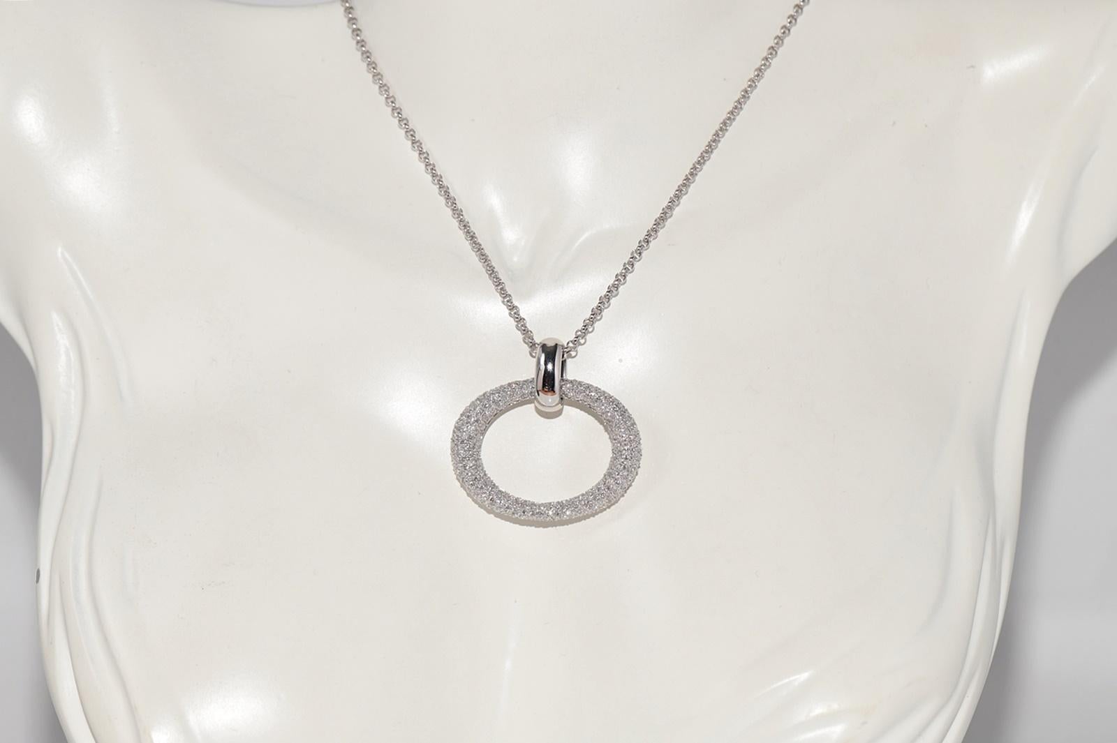 Vintage CIRCA 1990s 18k Gold Natürlicher Diamant Kreis Design Anhänger  Halskette (Kunsthandwerker*in) im Angebot