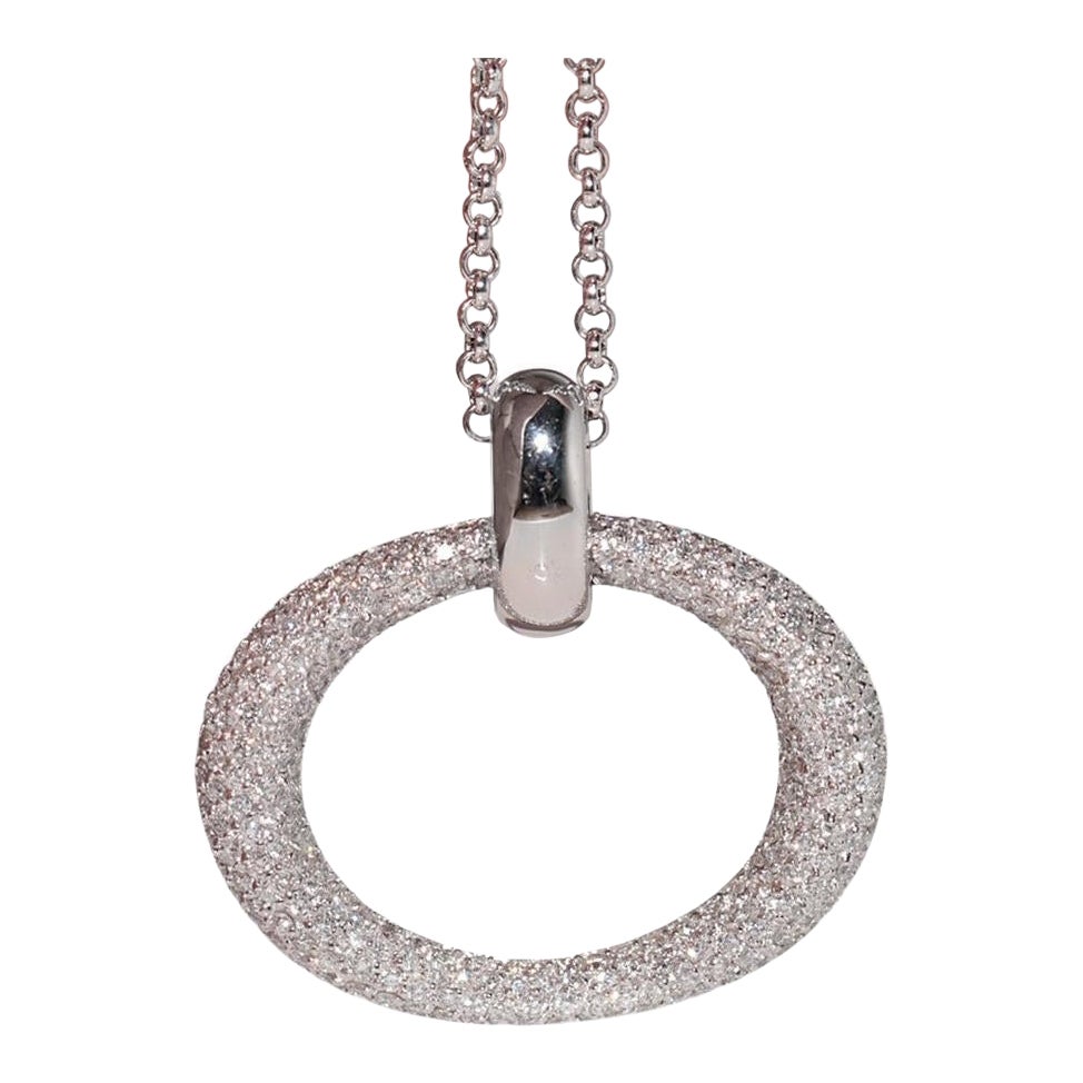 Pendentif vintage en or 18k Circa Design Design en diamant naturel, datant des années 1990  Collier