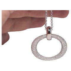 Ciondolo con diamante naturale in oro 18k vintage degli anni '90 Circa Design  Collana
