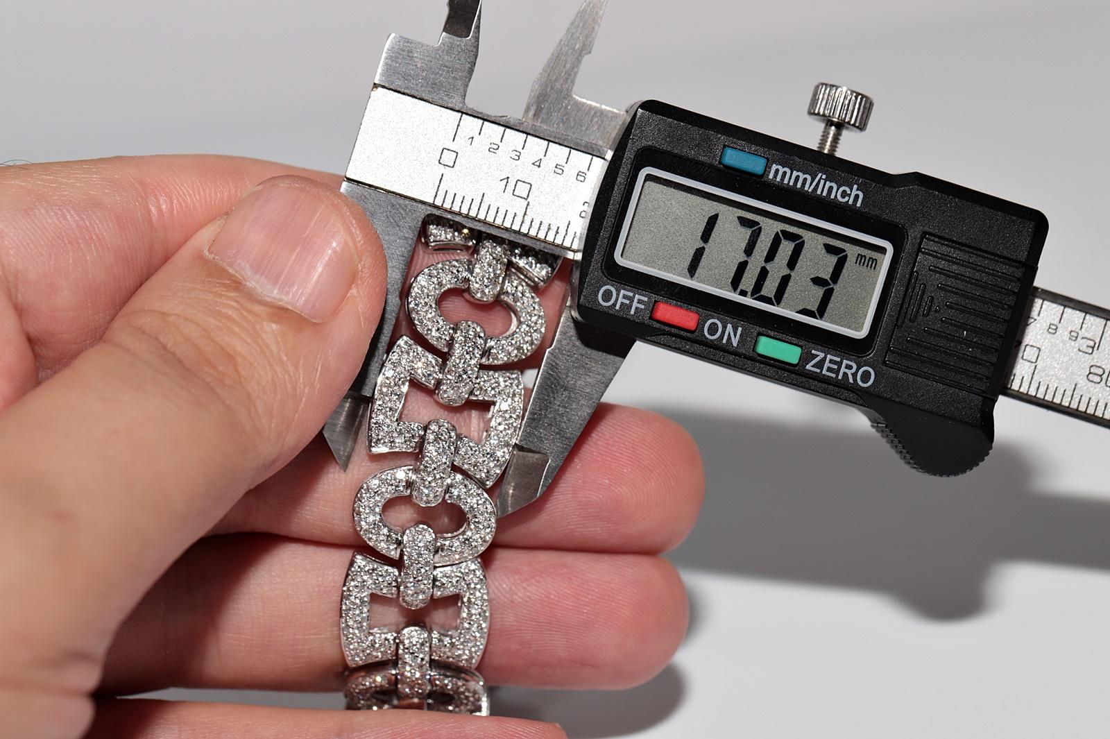 Bracciale stupefacente d'epoca, circa anni '90, in oro 18k con diamanti naturali decorati in vendita 5