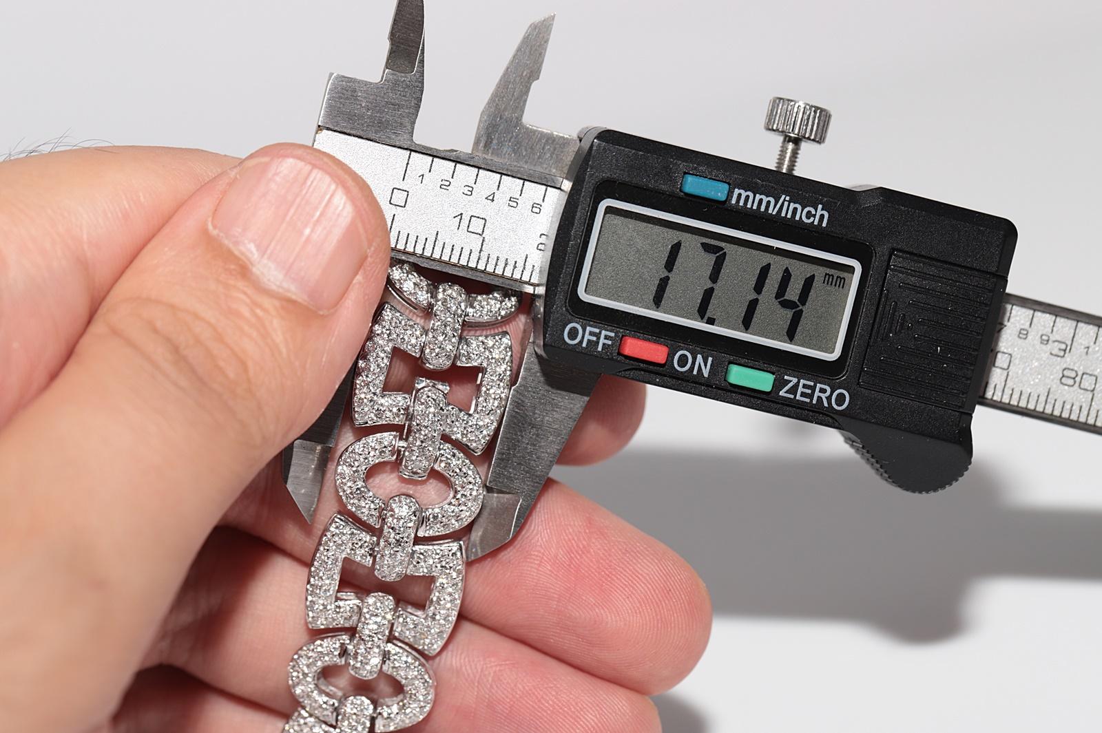 Bracciale stupefacente d'epoca, circa anni '90, in oro 18k con diamanti naturali decorati in vendita 9