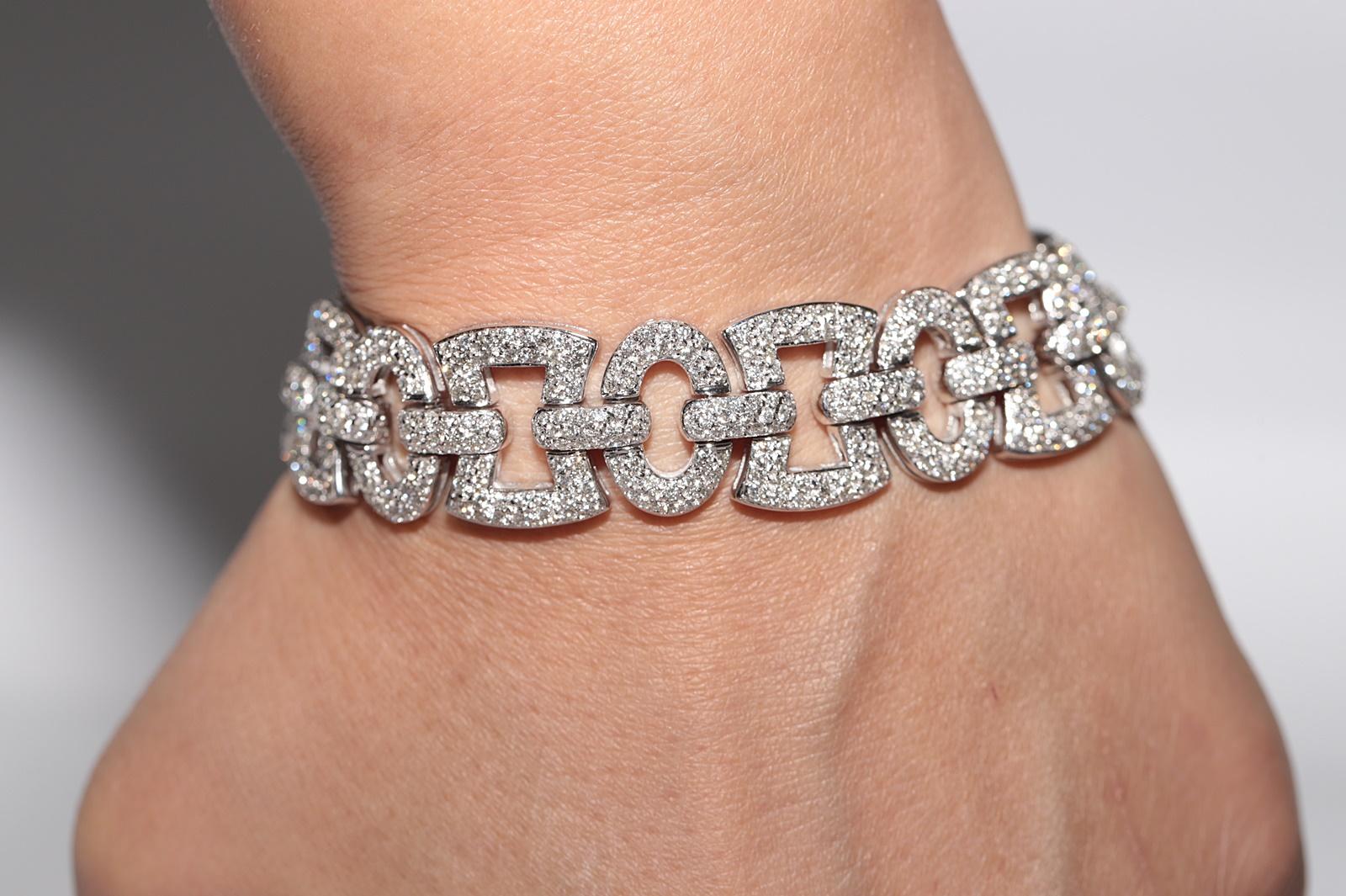 Bracciale stupefacente d'epoca, circa anni '90, in oro 18k con diamanti naturali decorati in vendita 10