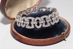 Vintage Circa 1990er Jahre 18k Gold natürlicher Diamant Dekoriertes erstaunliches Vintage-Armband