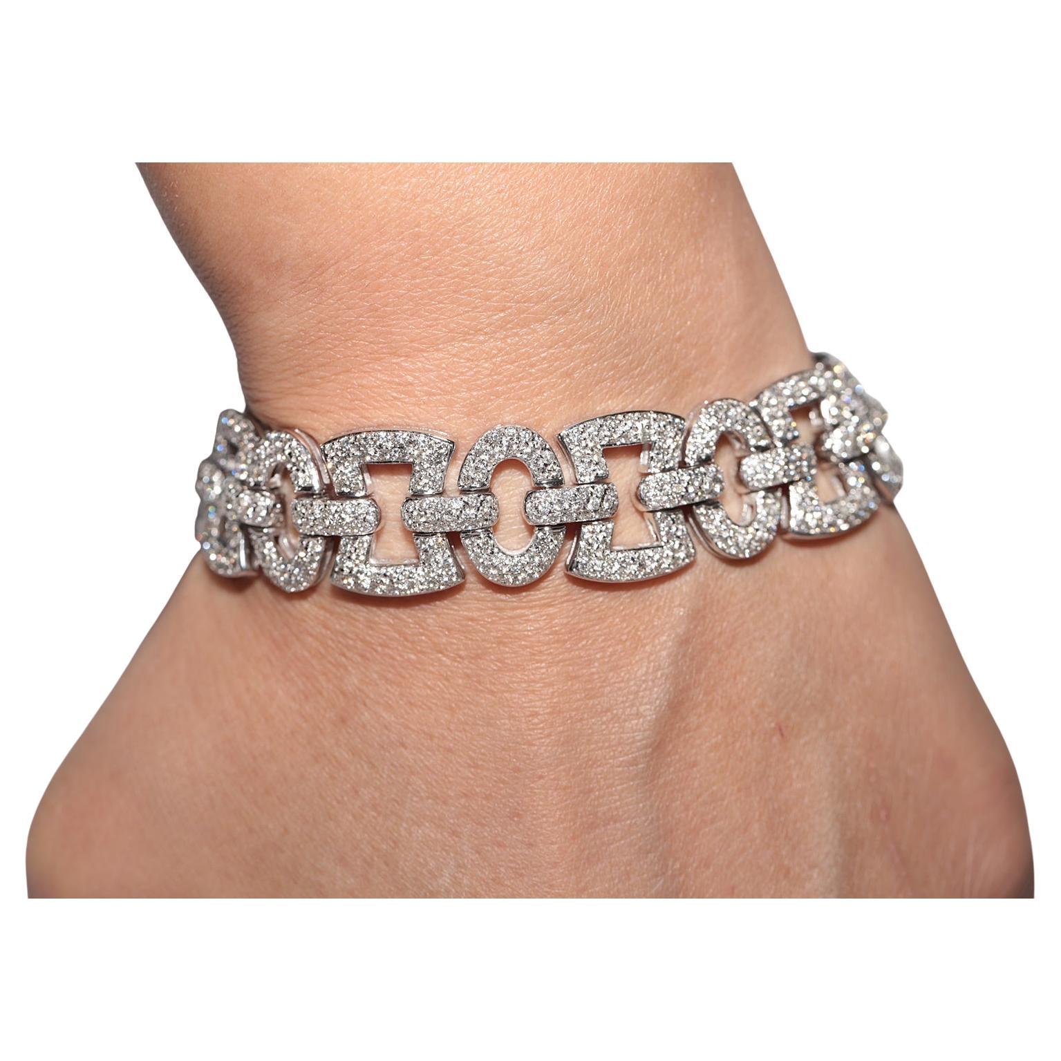 Bracciale stupefacente d'epoca, circa anni '90, in oro 18k con diamanti naturali decorati