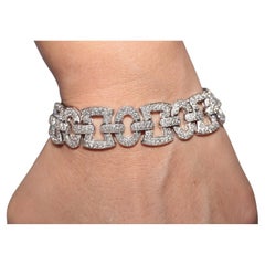 Bracciale stupefacente d'epoca, circa anni '90, in oro 18k con diamanti naturali decorati