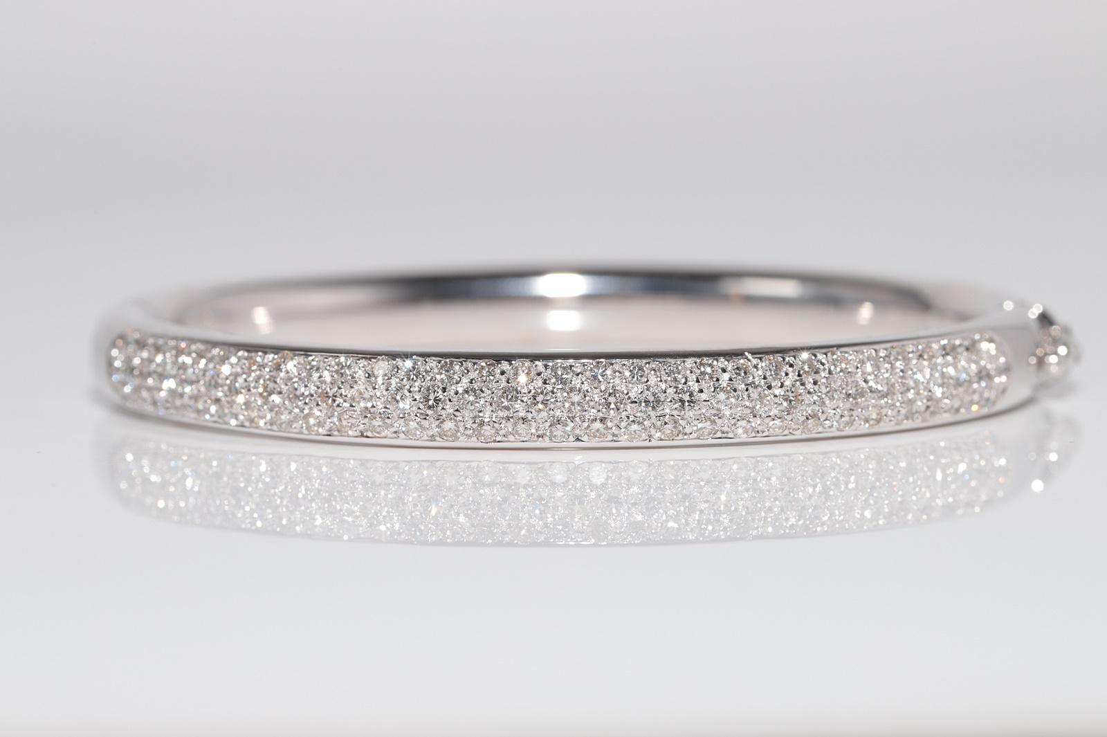 Vintage CIRCA 1990er Jahre 18k Gold natürlichen Diamanten verziert Armreif Armband im Angebot 4