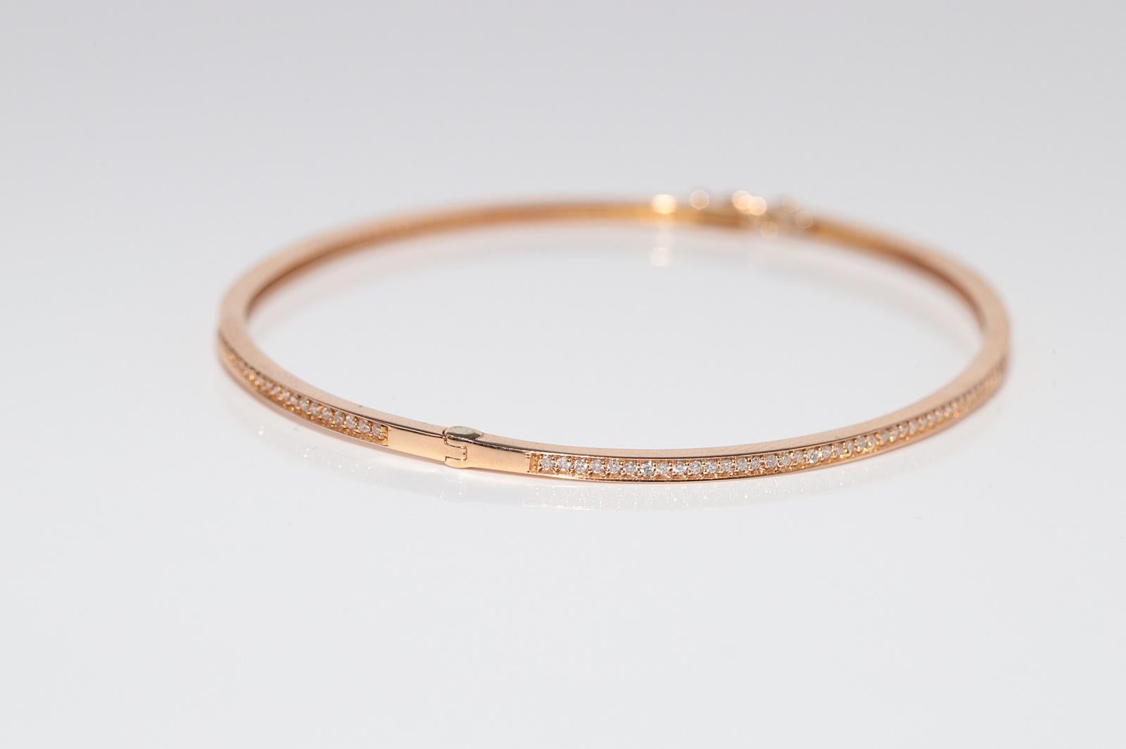 Vintage CIRCA 1990er Jahre 18k Gold natürlichen Diamanten verziert Armreif Armband im Angebot 5