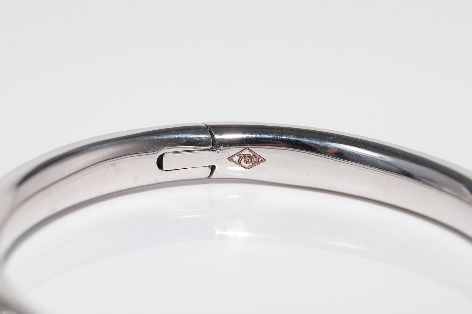 Vintage CIRCA 1990er Jahre 18k Gold natürlichen Diamanten verziert Armreif Armband im Angebot 6