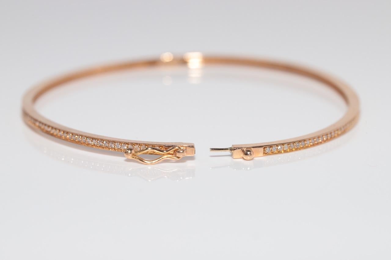 Vintage CIRCA 1990er Jahre 18k Gold natürlichen Diamanten verziert Armreif Armband im Angebot 7