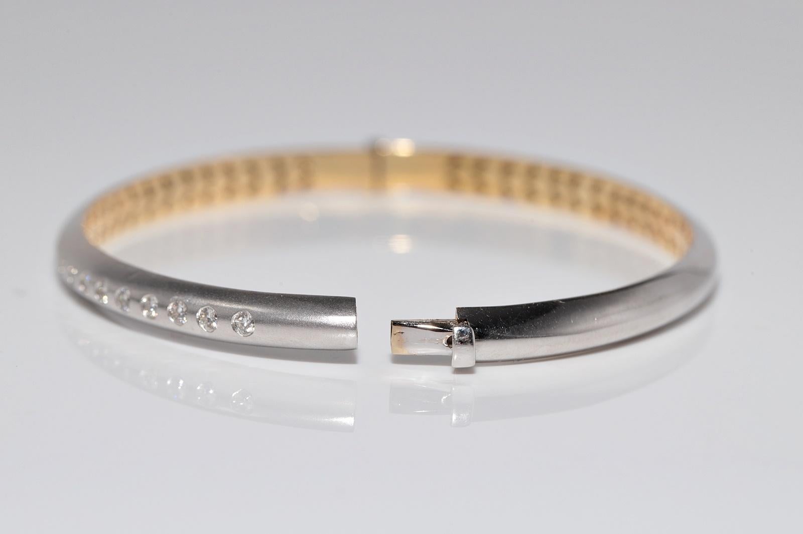 Vintage CIRCA 1990er Jahre 18k Gold natürlichen Diamanten verziert Armreif Armband im Angebot 7