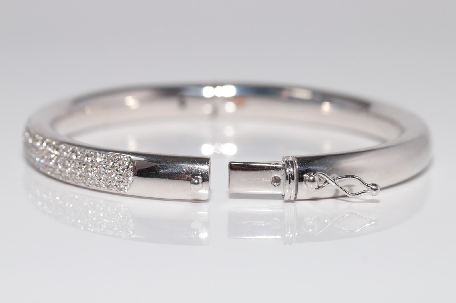 Vintage CIRCA 1990er Jahre 18k Gold natürlichen Diamanten verziert Armreif Armband im Angebot 7