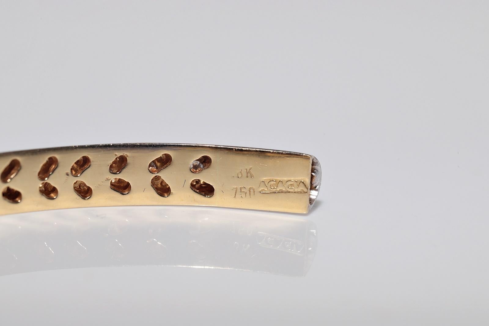 Vintage CIRCA 1990er Jahre 18k Gold natürlichen Diamanten verziert Armreif Armband im Angebot 8