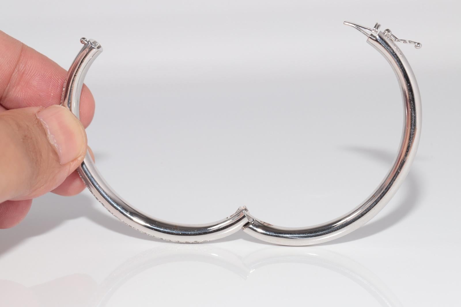 Vintage CIRCA 1990er Jahre 18k Gold natürlichen Diamanten verziert Armreif Armband im Angebot 8