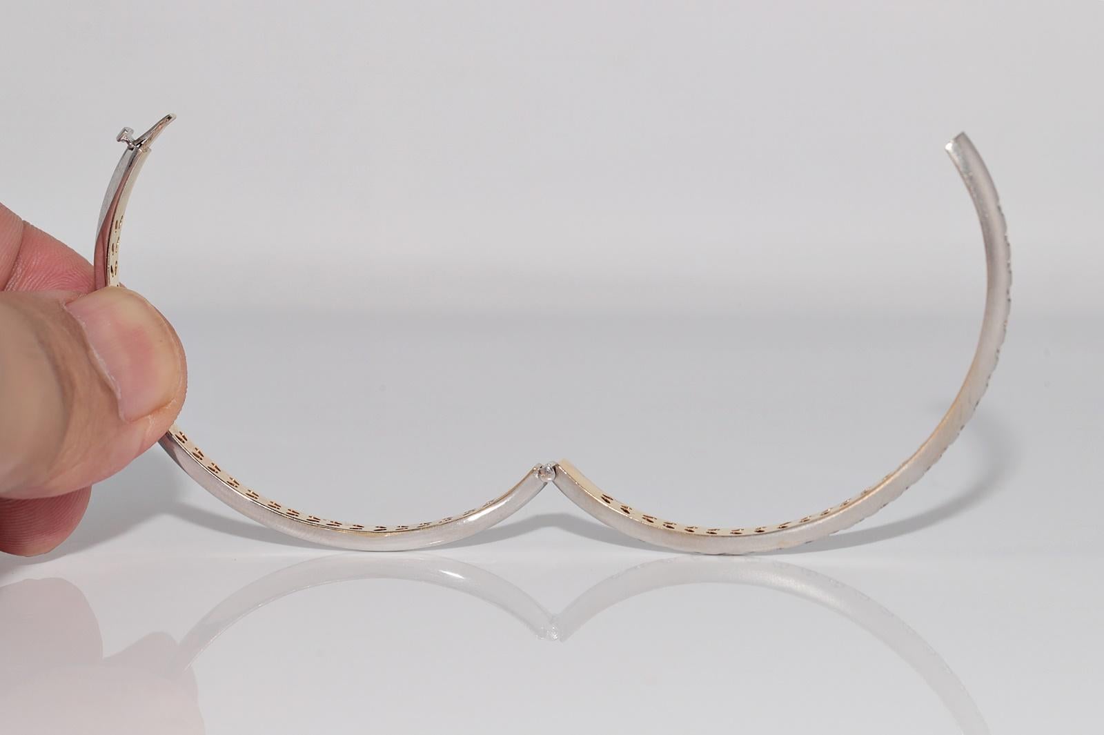 Vintage CIRCA 1990er Jahre 18k Gold natürlichen Diamanten verziert Armreif Armband im Angebot 11