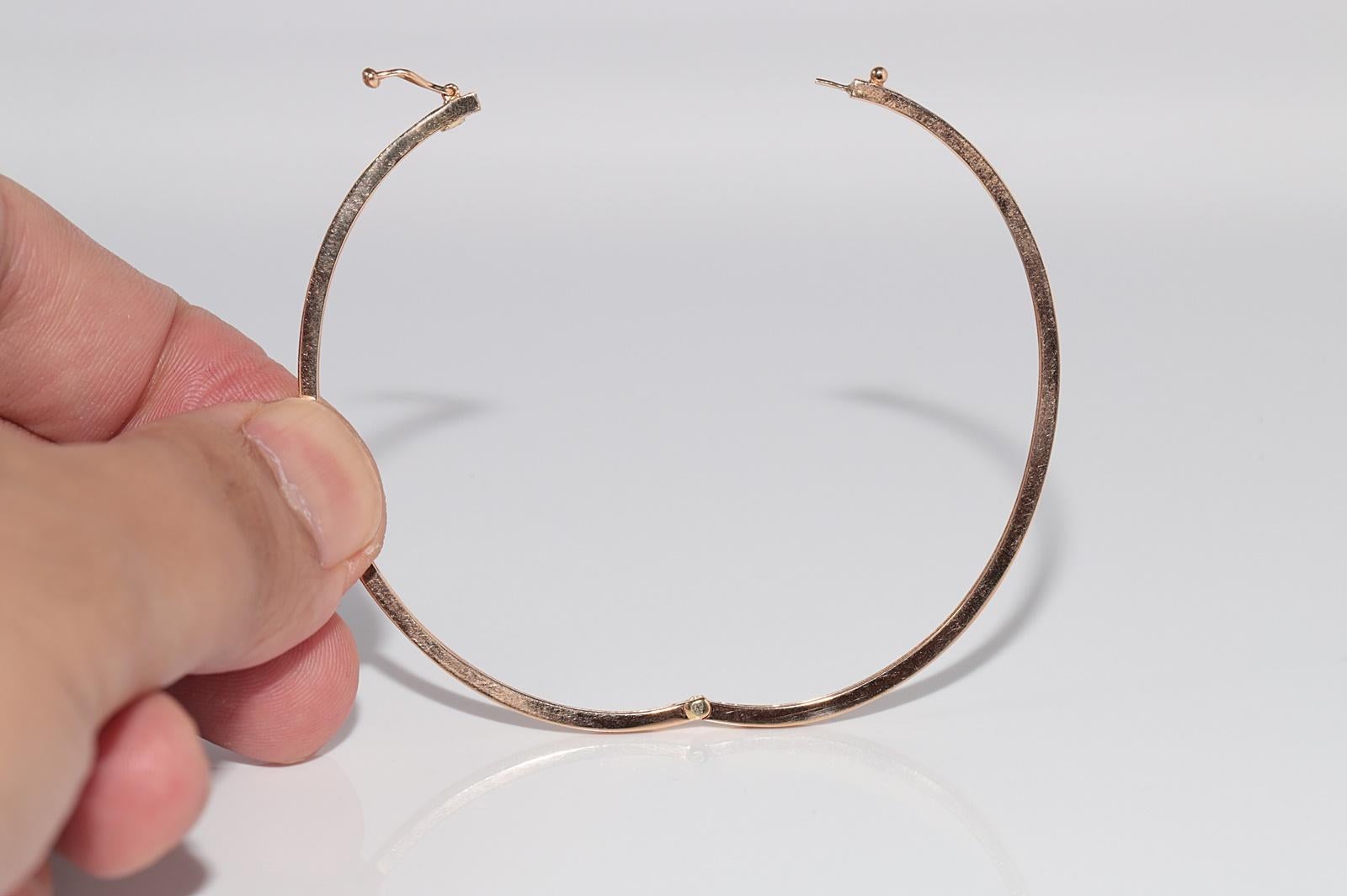 Vintage CIRCA 1990er Jahre 18k Gold natürlichen Diamanten verziert Armreif Armband im Angebot 12