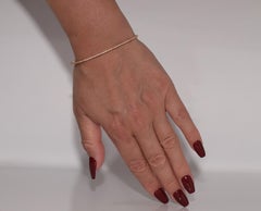 Vintage Circa 1990s 18k Gold Natural Diamond Decorated Bangle Bracelet