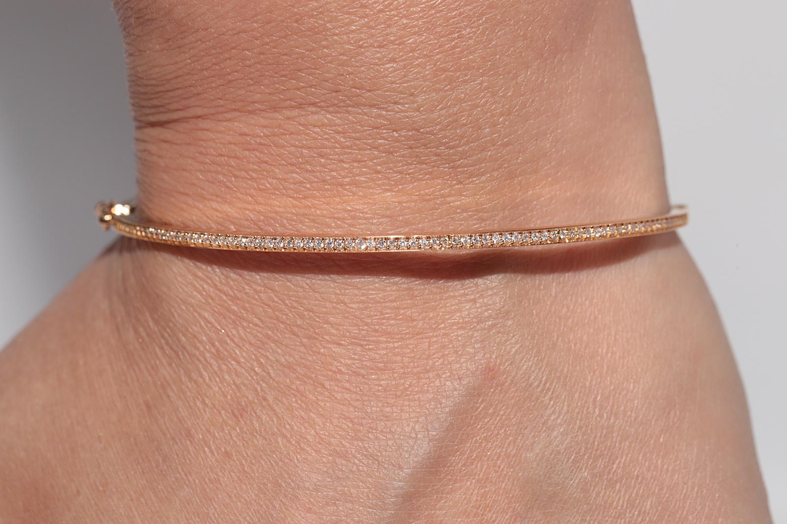 Vintage CIRCA 1990er Jahre 18k Gold natürlichen Diamanten verziert Armreif Armband (Briolette) im Angebot