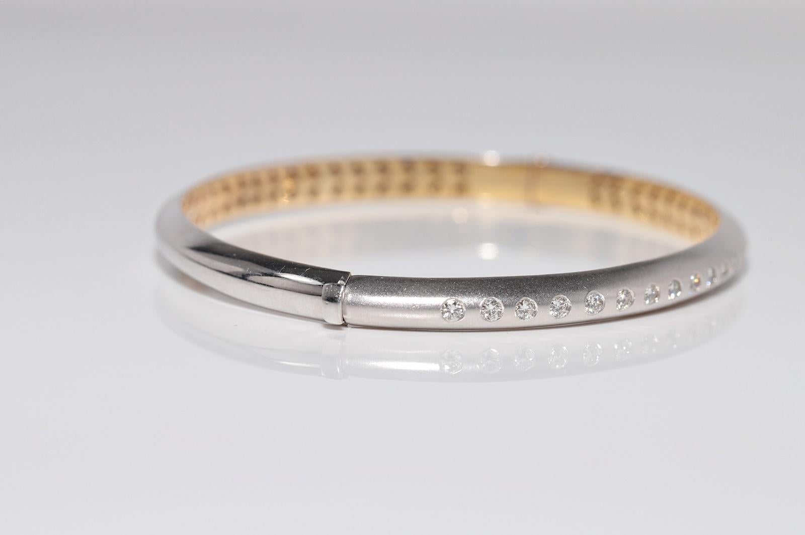 Vintage CIRCA 1990er Jahre 18k Gold natürlichen Diamanten verziert Armreif Armband im Angebot 1