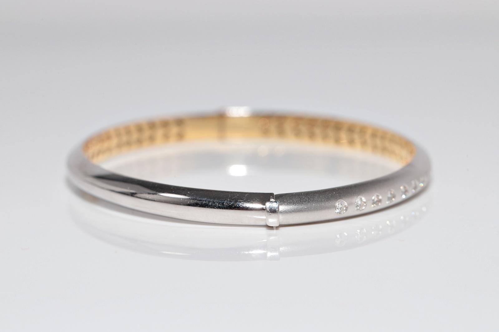 Vintage CIRCA 1990er Jahre 18k Gold natürlichen Diamanten verziert Armreif Armband im Angebot 2