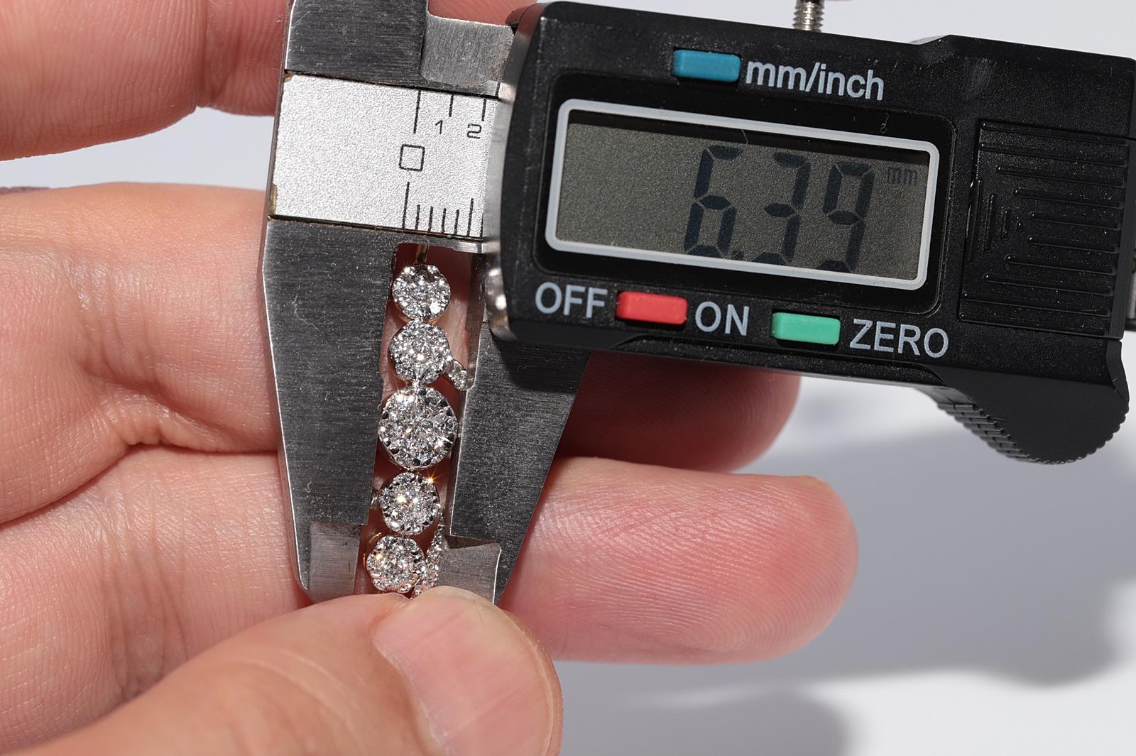 Vintage CIRCA 1990er Jahre 18k Gold natürlichen Diamanten verziert Armreif Armband im Angebot 2