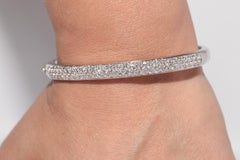 Vintage CIRCA 1990er Jahre 18k Gold natürlichen Diamanten verziert Armreif Armband