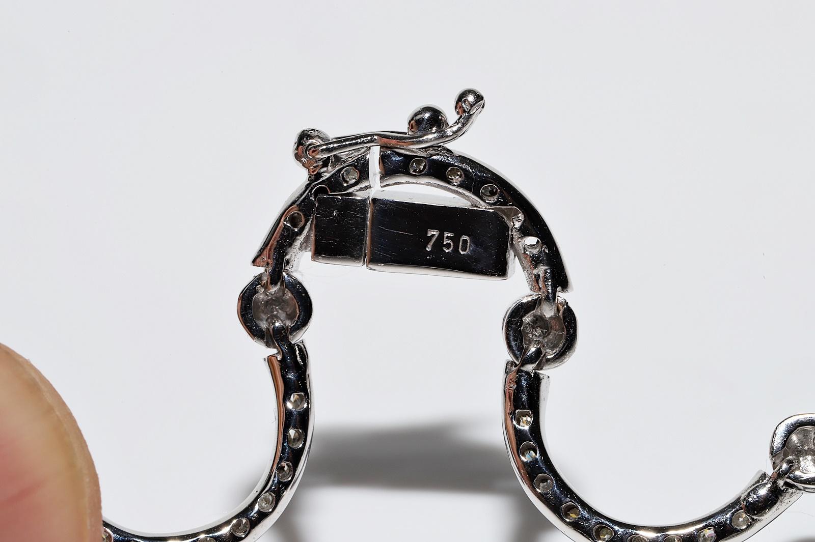 Vintage Circa 1990er Jahre 18k Gold Natürliches Diamant-Dekoriertes Vintage-Armband im Angebot 4