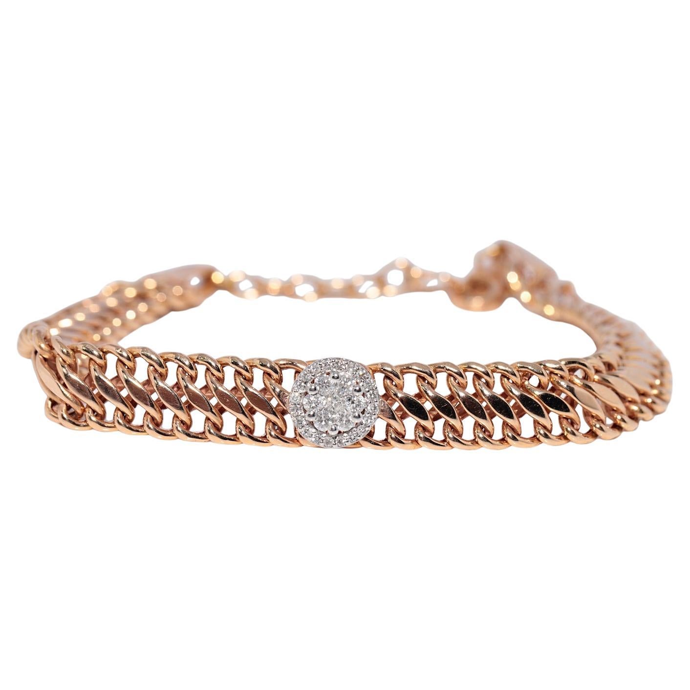 Vintage Circa 1990 Bracelet en or 18k orné de diamants naturels