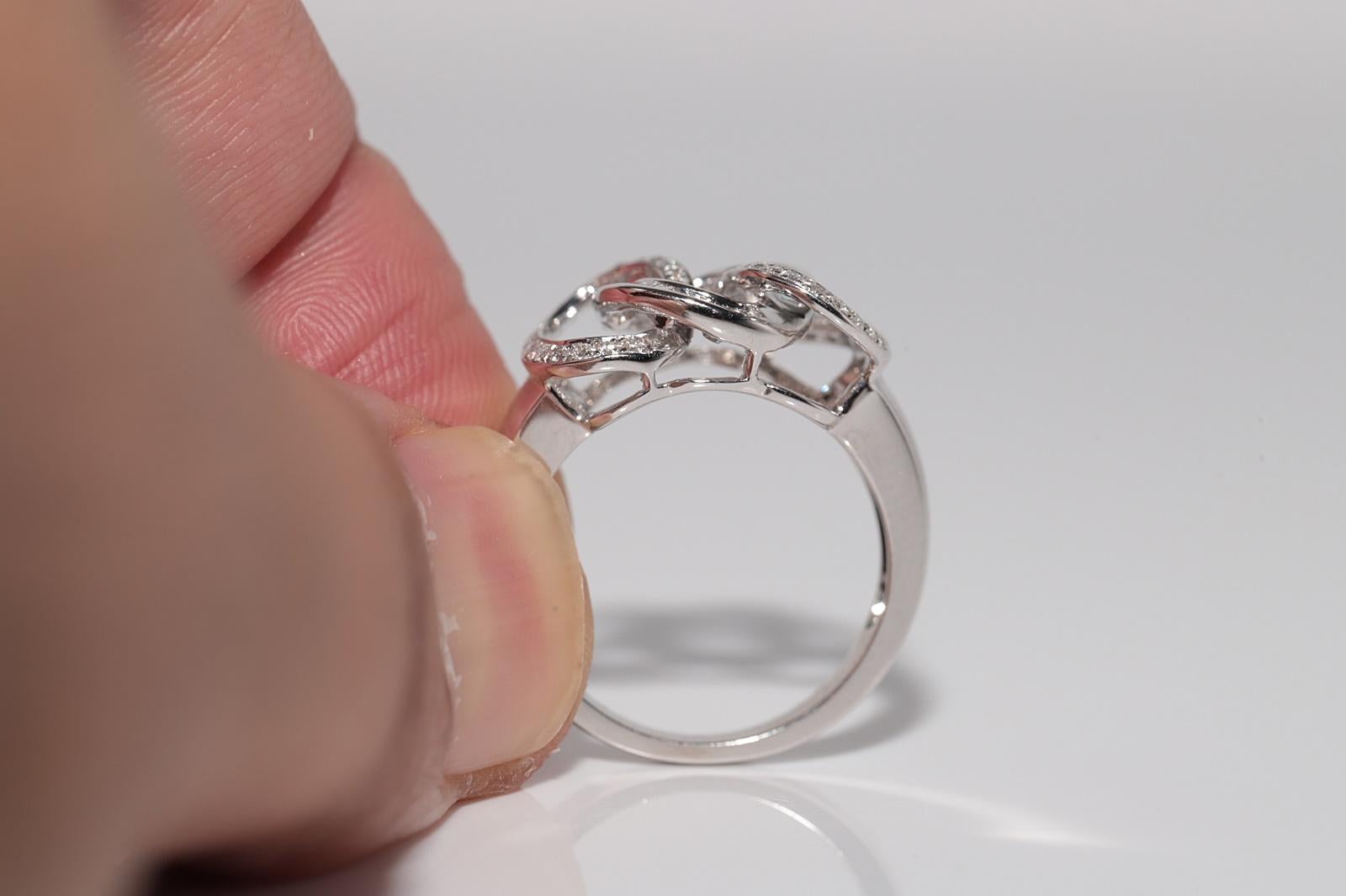 Vintage CIRCA 1990er Jahre 18k Gold natürlichen Diamanten dekoriert Kreis Design Ring im Angebot 5