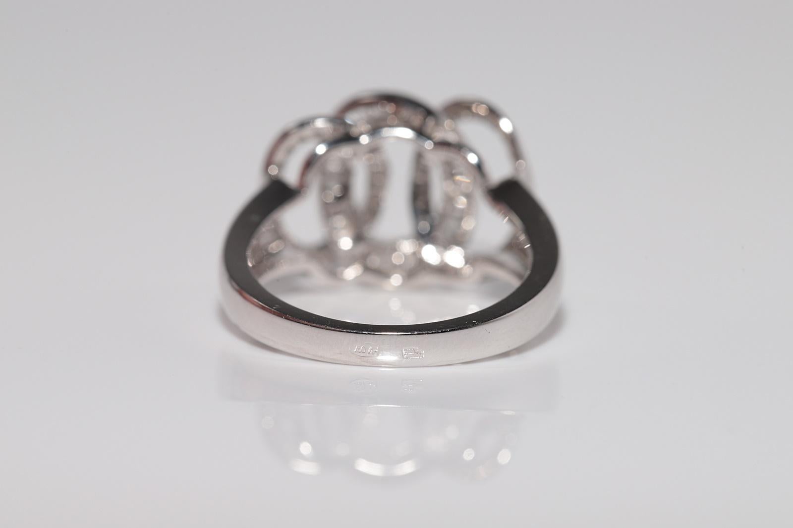 Vintage CIRCA 1990er Jahre 18k Gold natürlichen Diamanten dekoriert Kreis Design Ring im Angebot 6