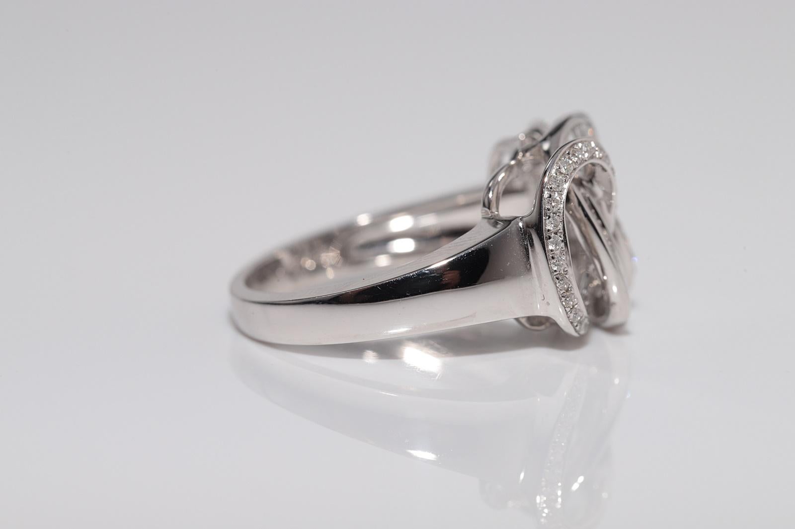 Vintage CIRCA 1990er Jahre 18k Gold natürlichen Diamanten dekoriert Kreis Design Ring im Angebot 9
